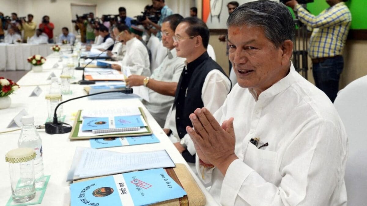Harish Rawat speaking at a rally during his ongoing Yatra in Uttarakhand.