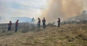 Value: Smoke rises during a controlled Indigenous cultural burn near Osoyoos, British Columbia.