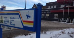 RCMP officer Eli Ndatuje after being found not guilty in Red Deer courthouse.