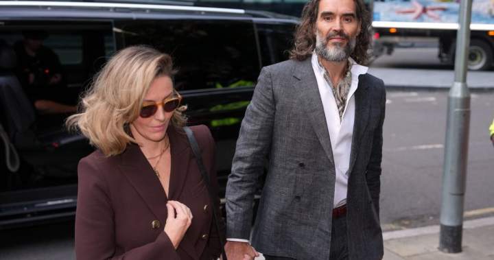 Value: Russell Brand arriving at Southwark Crown Court for the start of his trial regarding sexual assault allegations.