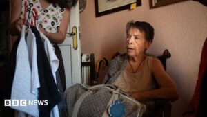 Protesters gather in Madrid to mourn the death of an elderly woman and demand housing justice.