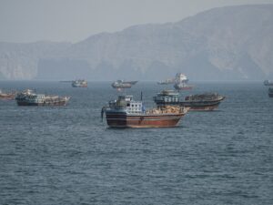 Value: A vessel transiting the Strait of Hormuz amidst increasing geopolitical tensions and rising energy prices.
